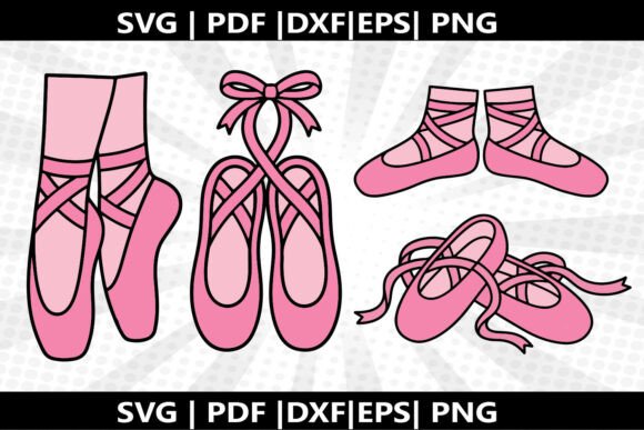 Ballet Shoes SVG Cricut Cut File Graphics Freebies