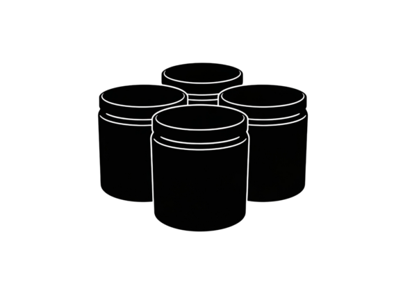 Black Jars Set SVG Clipart for Crafts and Graphics