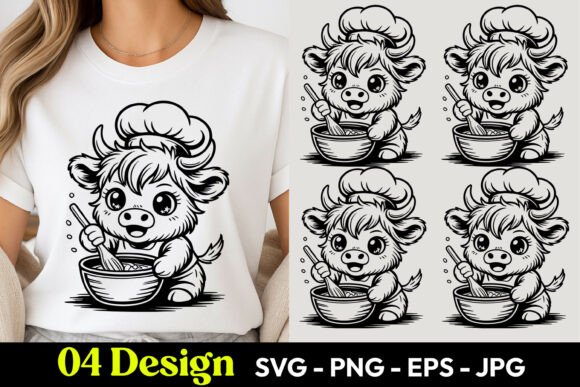 Cute Cow Chef SVG PNG