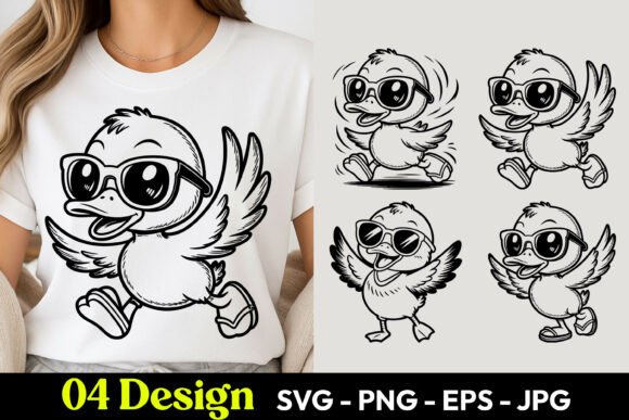 Cute Flying Chick SVG PNG Graphics Freebies