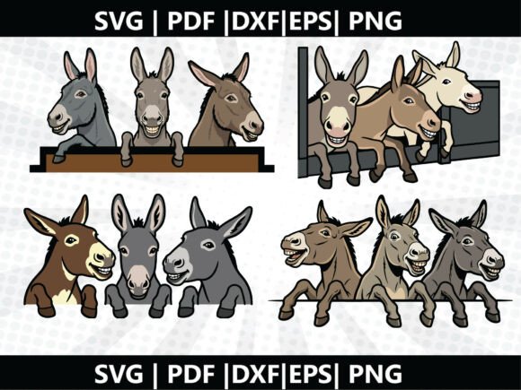 Donkey Peeking SVG Cricut Cut File: Graphics & Freebies for Local Branding