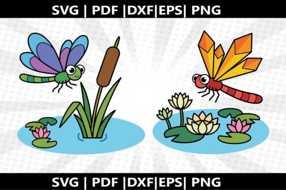 Dragonfly Pond SVG Cricut Cut File: Graphics & Freebies for Creative Design