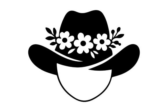 Free Floral Hat SVG Clipart Silhouette Graphics