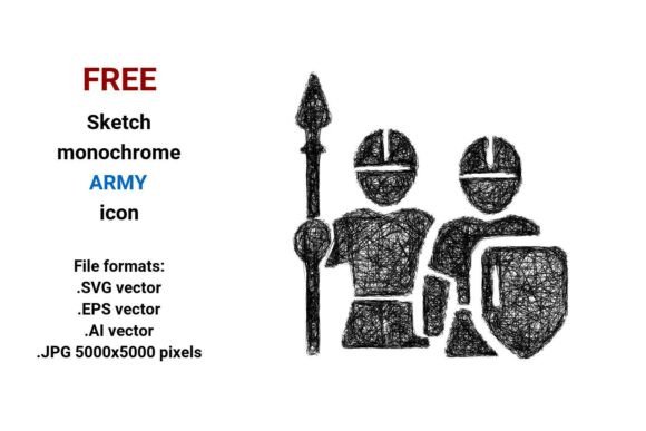 FREE Sketch Army Icon Graphics for Crafters