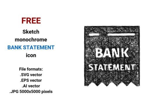 FREE Sketch Bank Statement Icon Graphics