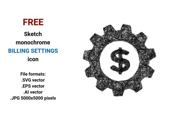 FREE Sketch Billing Settings Icon Graphics