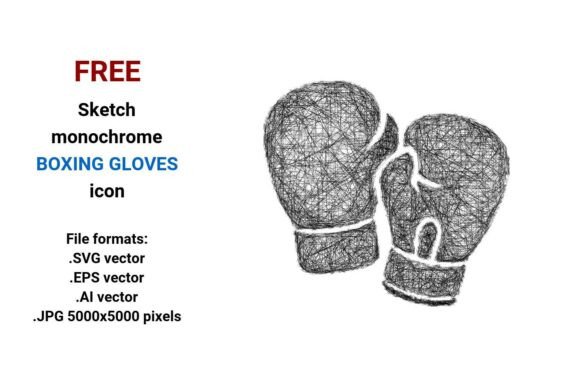 FREE Sketch Boxing Gloves Icon for Graphics and Freebies