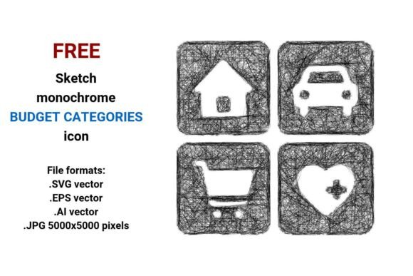 FREE Sketch Budget Categories Icon Graphics