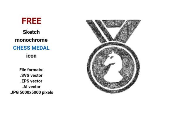 FREE Sketch Chess Medal Icon Graphics