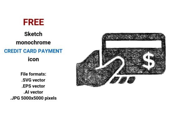 FREE Sketch Credit Card Payment Icon Graphics