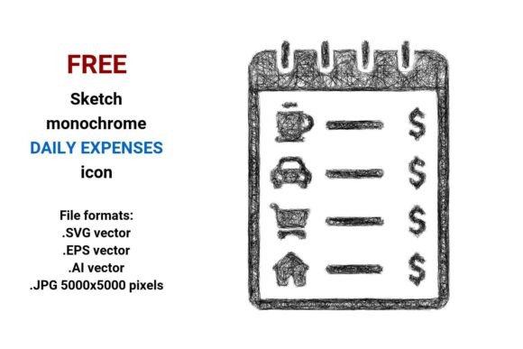 FREE Sketch Daily Expenses Icon Graphics
