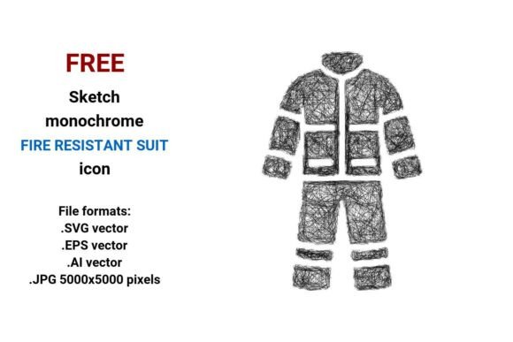 FREE Sketch Fire Resistant Suit Icon