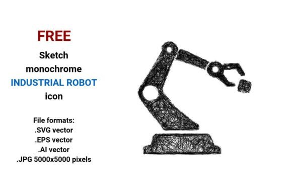 FREE Sketch Industrial Robot Icon