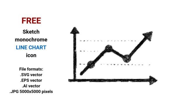 FREE Sketch Line Chart Icon Graphics Freebies