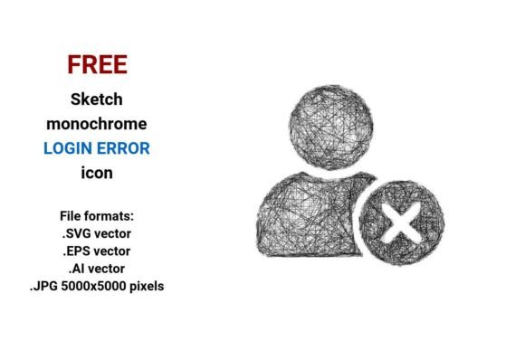 FREE Sketch Login Error Icon Graphics