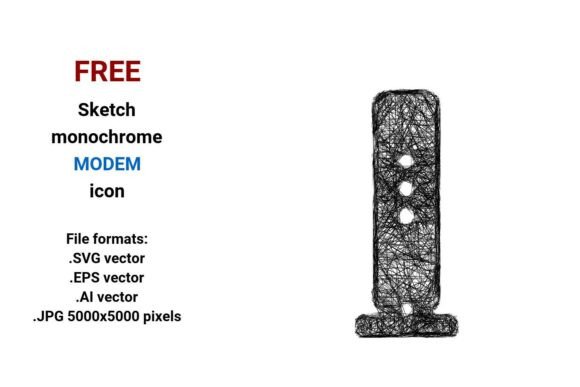 FREE Sketch Modem Icon for Graphics and Freebies