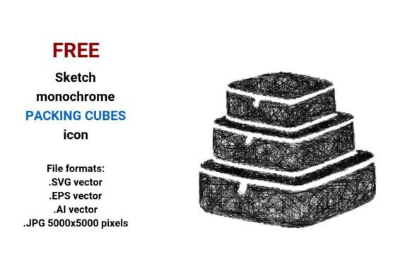 FREE Sketch Packing Cubes Icon