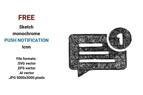 FREE Sketch Push Notification Icon for Graphics Freebies
