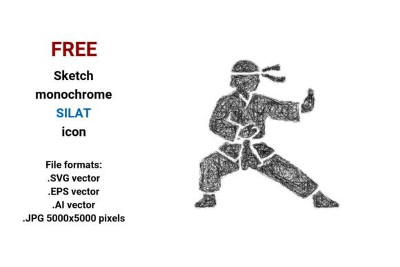 FREE Sketch Silat Icon for Graphic Design Freebies