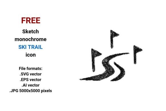 FREE Sketch Ski Trail Icon Graphics
