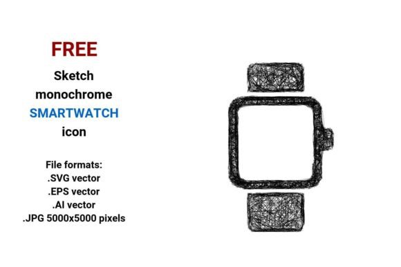 FREE Sketch Smartwatch Icon for Graphics and Freebies