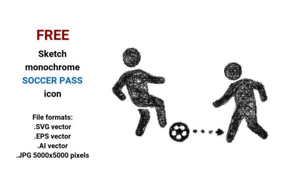 FREE Sketch Soccer Pass Icon Graphics