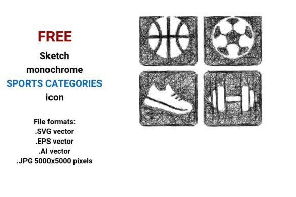 FREE Sketch Sports Categories Icon for Graphics and Freebies