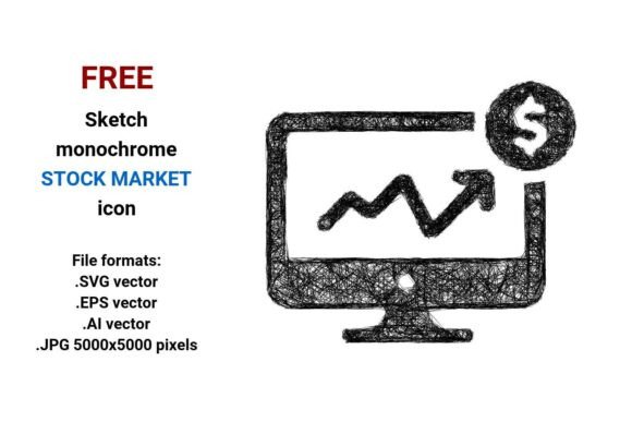 FREE Sketch Stock Market Icon for Graphics and Freebies