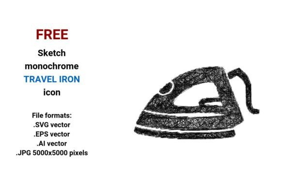FREE Sketch Travel Iron Icon Graphics