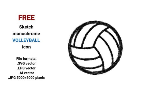 FREE Sketch Volleyball Icon for Graphics and Freebies