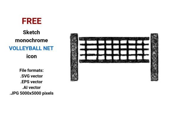 FREE Sketch Volleyball Net Icon Graphics
