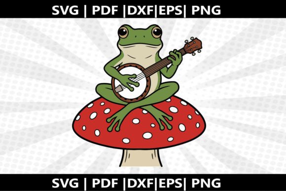 Frog on Toadstool SVG Cricut Cut File