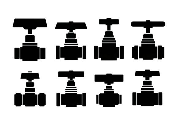 Industrial Valve Icons SVG Clipart
