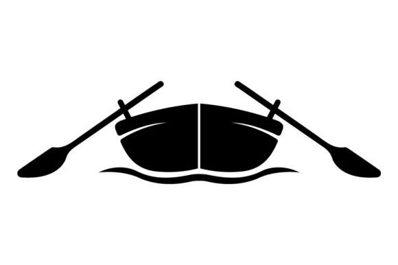 Silhouette of a Kayak with Crossed SVG: Graphics and Crafts