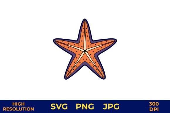 Starfish Vector Art with Smooth Gradient