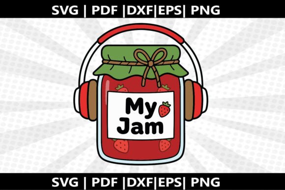 Strawberry Jam Jar SVG Cricut Cut File