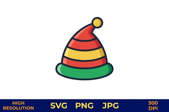 Striped Party Hat Vector Illustration Graphics Freebies