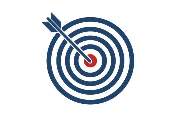 Target with Arrow Goal Setting Vector Graphics