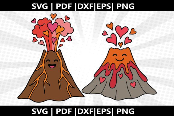 Volcano Erupt SVG Cricut Cut File
